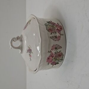Empress Ironstone Staffordshire England Butter Dish / Trinket Box EXCELLENT COND